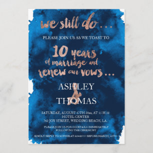 Rose Goldtypografie versprechen Verlängerung 10 Ja Einladung
