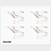 Rose-Goldvene-Marmor Rechteckiger Aufkleber (Blatt)