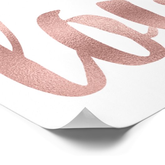 Rose Goldwandkunst, Schriftart Poster (Ecke)