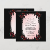 Rose Goth Theme Hochzeit Einladung (Vorne/Hinten)