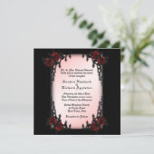 Rose Goth Theme Hochzeit Einladung (Stehend Vorderseite)