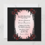 Rose Goth Theme Hochzeit Einladung (Vorderseite)