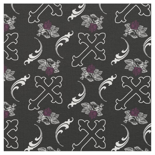 Rose Gothic Cross Fabric Stoff (Nahaufnahme)