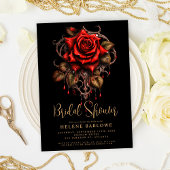 Rose Gothic Floral Moody Brautparty Einladung