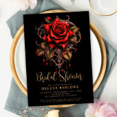 Rose Gothic Floral Moody Brautparty Einladung