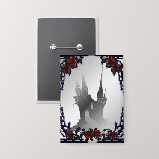 Rose Gothic Mansion Button (Vorderseite/Rückseite)