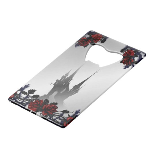 Rose Gothic Mansion Geldbeutel Flaschenöffner (Rückseite Schrägansicht)