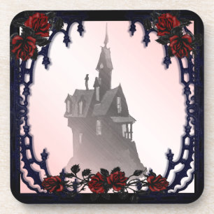 Rose Gothic Mansion Halloween Getränkeuntersetzer