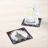 Rose Gothic Mansion Halloween Rechteckiger Pappuntersetzer (Vor Ort)