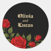 Rose Gothic Wedding Classic Round Sticker (Vorderseite)
