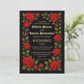 Rose Gothic Wedding Einladung (Stehend Vorderseite)