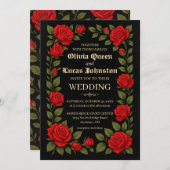 Rose Gothic Wedding Einladung (Vorne/Hinten)