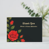 Rose Gothic Wedding Flat Danke Karte (Stehend Vorderseite)