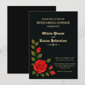 Rose Gothic Wedding Probe Dinner Einladung (Vorne/Hinten)