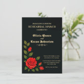Rose Gothic Wedding Probe Dinner Einladung (Stehend Vorderseite)