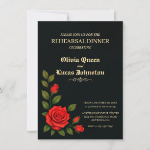Rose Gothic Wedding Probe Dinner Einladung