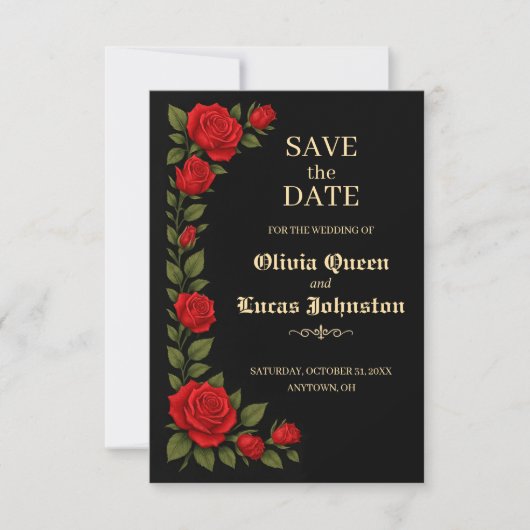 Rose Gothic Wedding Save the Date (Vorderseite)