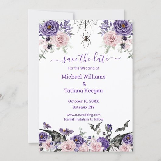 Rose gotisch-romantisch zwischen Hochzeit Save The Date (Vorderseite)