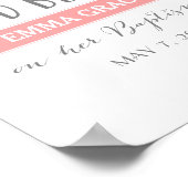 Rose | Gott segne | Rosa Taufzeichen Poster (Ecke)