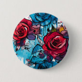 Rose Graffiti Urban Streetwear Button (Vorderseite)