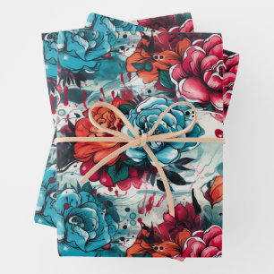 Rose Graffiti Urban Streetwear Geschenkpapier Set