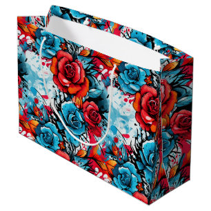 Rose Graffiti Urban Streetwear Große Geschenktüte