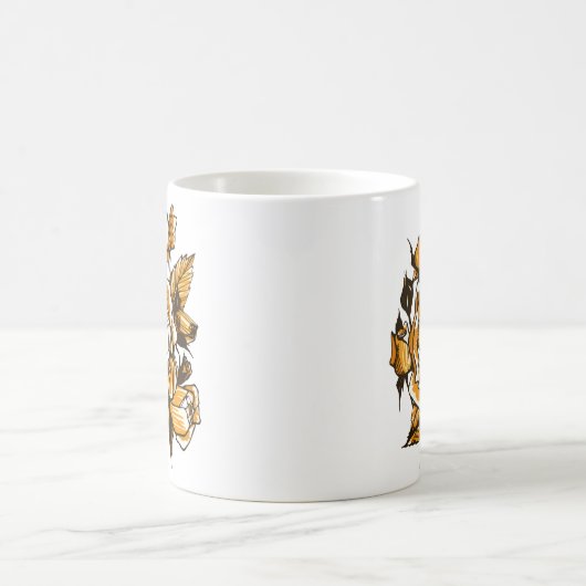 Rose, grafische Blumenkunst, blühende Blume der Ro Kaffeetasse (Mittel)