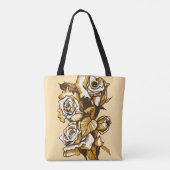 Rose, grafische Blumenkunst, blühende Blume der Ro Tasche (Rückseite)
