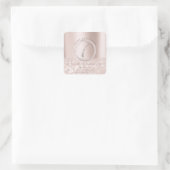 Rose Grau2 Quadratischer Aufkleber (Tasche)