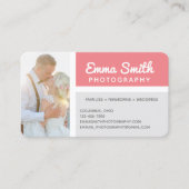 Rose & Grau Fotografy Fotos Logo Personalisiert Visitenkarte (Vorderseite)