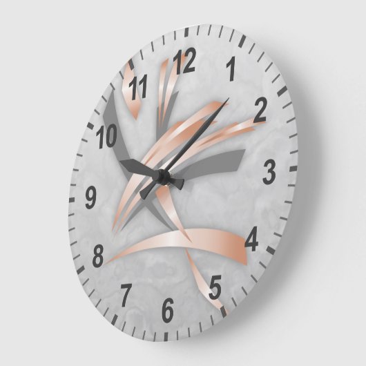 Rose Grau Marbella Abstrakte Kunst Große Wanduhr (Winkel)