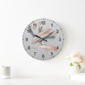 Rose Grau Marbella Abstrakte Kunst Große Wanduhr (Zuhause)