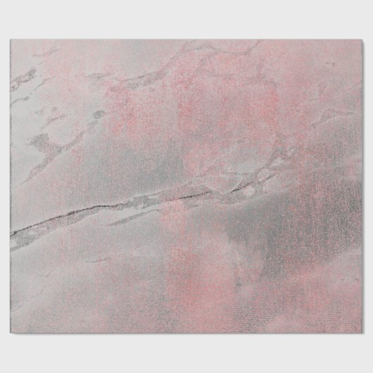 Rose Grau Silber Abstrakte Marmorsteinfarben Pinse Geschenkpapier (Flach)