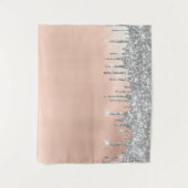 Rose Grau Silver Tropfen Fensterdekoration Medium5 Wandteppich (Vorderseite)