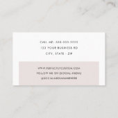 Rose Graufarbenblock, modern minimalistisch Visitenkarte (Rückseite)