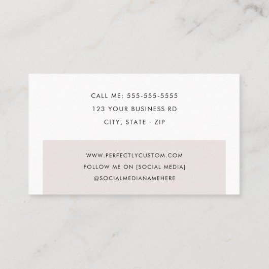 Rose Graufarbenblock, modern minimalistisch Visitenkarte (Rückseite)