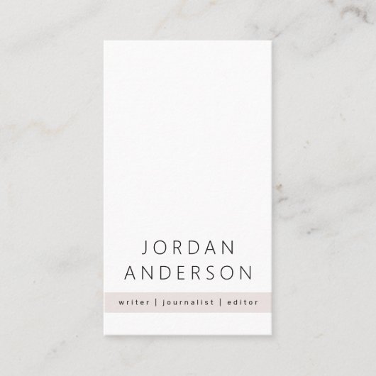 Rose Graufarbenblock, modern minimalistisch Visitenkarte (Vorderseite)