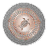 Rose Grauschildkröte und Mandala Keramikknauf (Vorderseite)