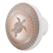 Rose Grauschildkröte und Mandala Küste Keramikknauf (Rechts)