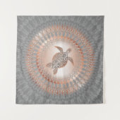 Rose Grauschildkröte und Mandala Wandteppich (Vorderseite)