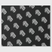 Rose Graustufen Wrapping Paper Geschenkpapier (Flach)