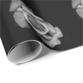 Rose Graustufen Wrapping Paper Geschenkpapier (Rolleneckpunkt)
