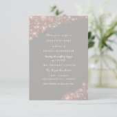 Rose Gray Glitzer Brautparty Geburtstag Sweet Einladung (Stehend Vorderseite)