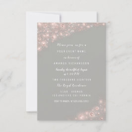 Rose Gray Glitzer Brautparty Geburtstag Sweet Einladung
