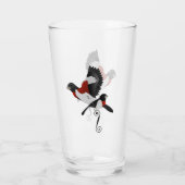 Rose Grosbeak Kardinal Bird gezüchtet Glas (Rückseite)