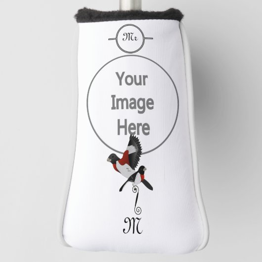 Rose Grosbeak Kardinal Bird gezüchtet Golf Headcover (Rotieren 90)