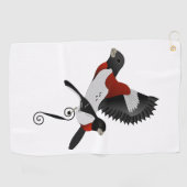 Rose Grosbeak Kardinal Bird gezüchtet Golfhandtuch (Horizontal)