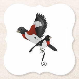 Rose Grosbeak Kardinal Bird gezüchtet Untersetzer