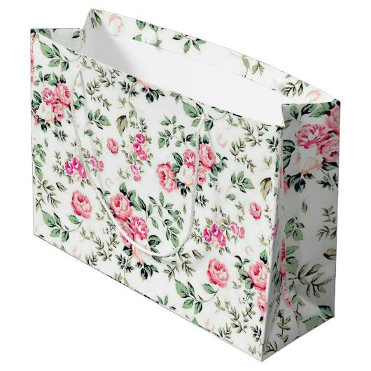 Rose Große Geschenktüte (Rückseite Schrägansicht)