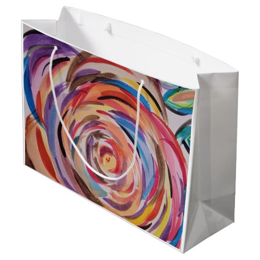 Rose Große Geschenktüte (Rückseite Schrägansicht)